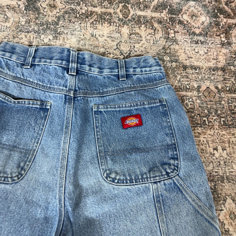 Vintage 90s Dickies Carpenter Jorts Blue Baggy Fit Size 26 Waist - Picture 2 of 10